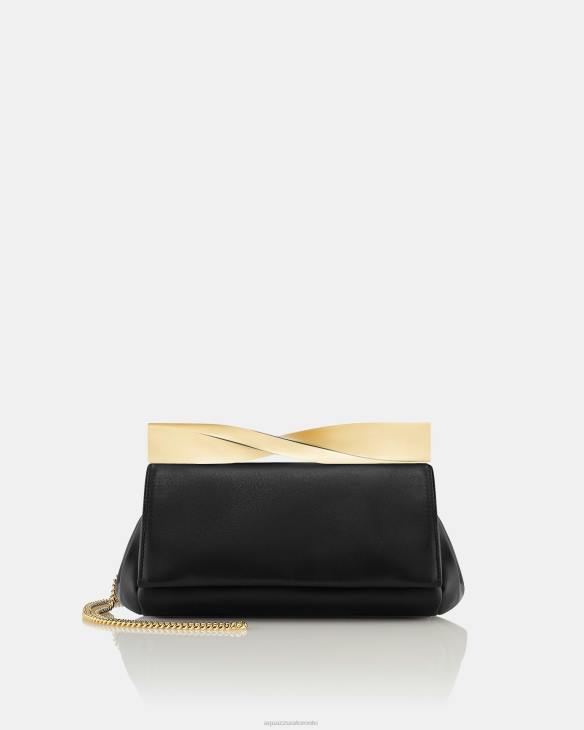 Aquazzura Mini Twist Clutch BLACK 8TLF361