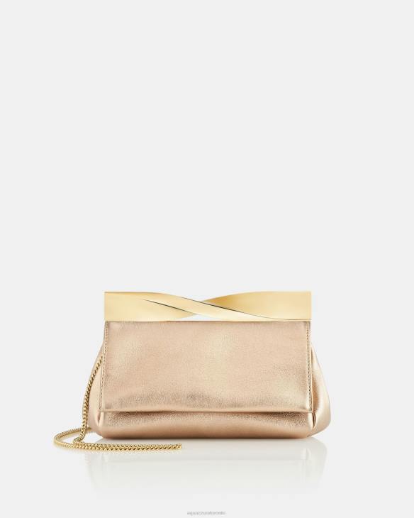 Aquazzura Mini Twist Clutch GOLD 8TLF374