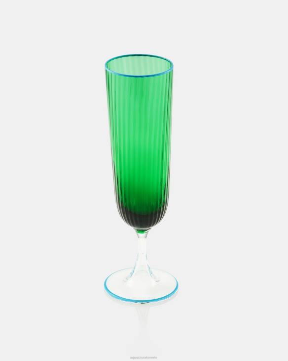 Aquazzura Striped Flute Glass GREEN 8TLF536