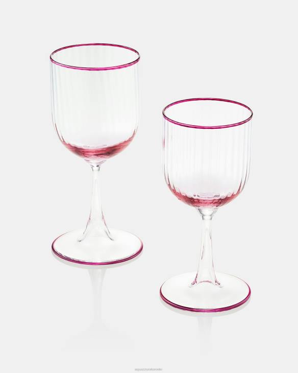 Aquazzura Striped Red Wine Glass PINK 8TLF542