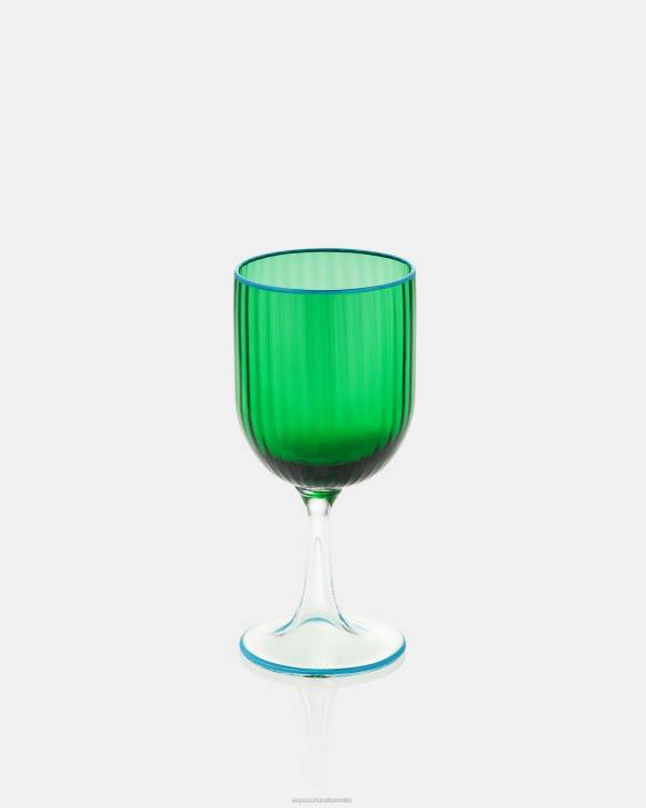 Aquazzura Striped White Wine Glass GREEN 8TLF534