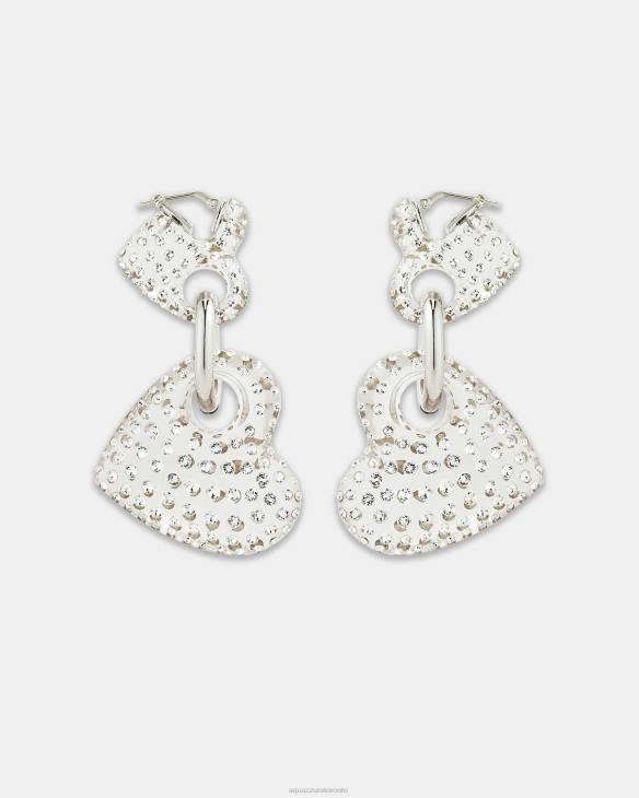 Aquazzura Crystal Love Earrings TRANSPARENT 8TLF422