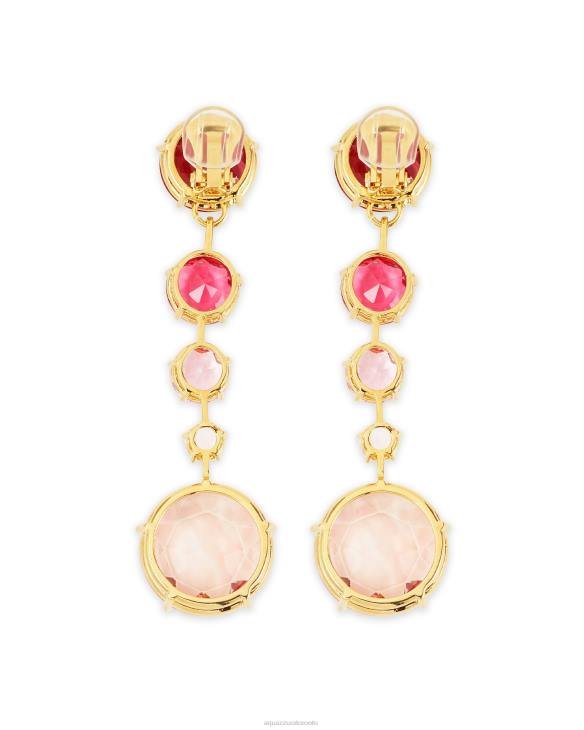 Aquazzura Galactic Crystal Degrade Earrings PINK 8TLF321