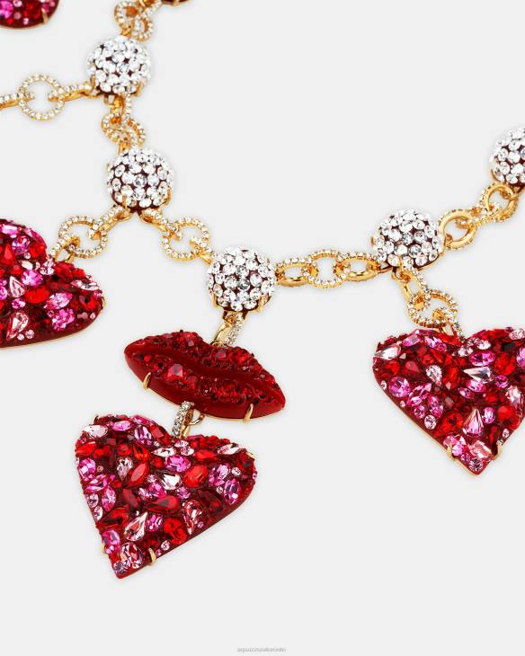 Aquazzura Kiss Me Heart Necklace RED 8TLF443
