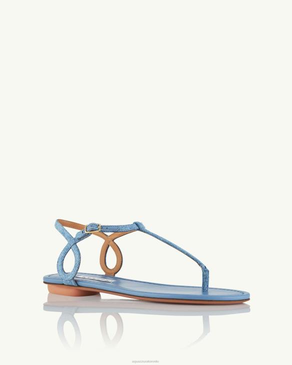 Aquazzura Almost Bare Sandal Flat BLUE 8TLF26