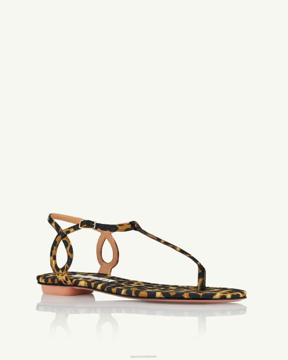 Aquazzura Almost Bare Sandal Flat LEOPARD 8TLF4
