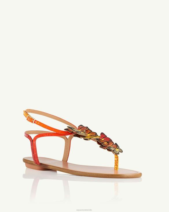 Aquazzura Papillon Sandal Flat ORANGE 8TLF71