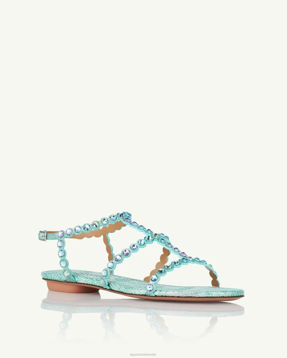 Aquazzura Tequila Sandal Flat BLUE 8TLF12