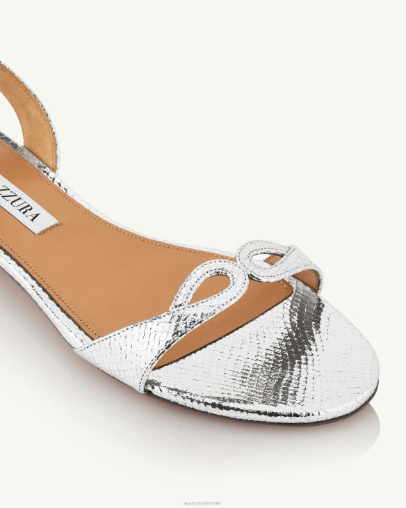 Aquazzura Tessa Sandal Flat SILVER 8TLF149