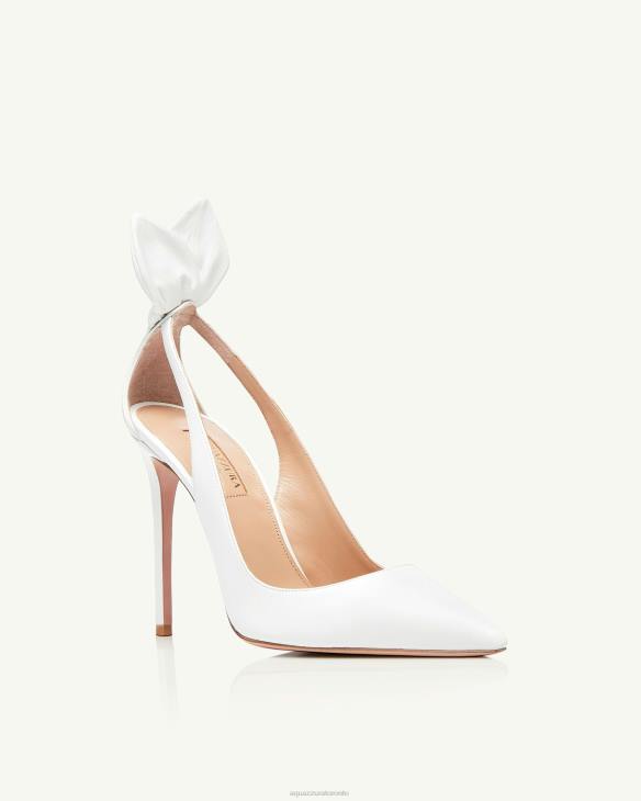 Aquazzura Bow Tie Pump 105 WHITE 8TLF234