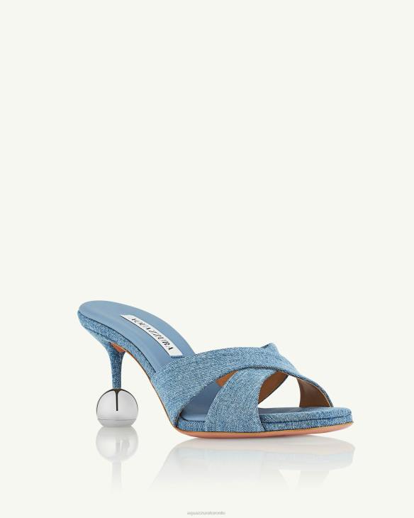 Aquazzura Darling Mule 75 BLUE 8TLF24