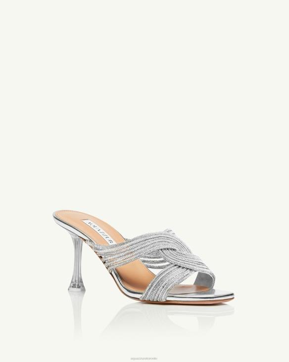 Aquazzura Gatsby Mule 75 SILVER 8TLF128