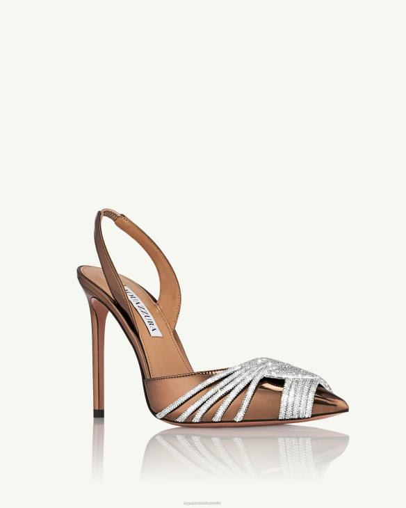 Aquazzura Gatsby Sling 105 BROWN 8TLF199