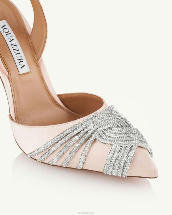 Aquazzura Gatsby Sling Satin 105 PINK 8TLF231