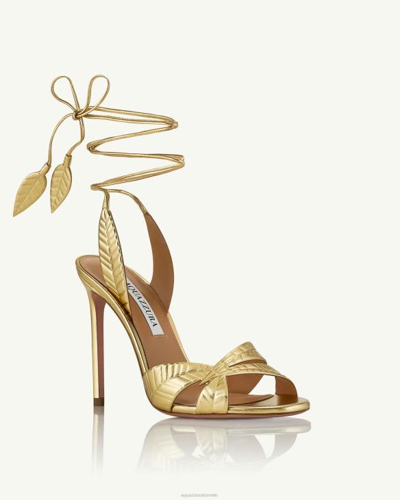 Aquazzura Leaf Sandal 105 GOLD 8TLF7