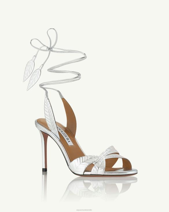 Aquazzura Leaf Sandal 85 SILVER 8TLF127