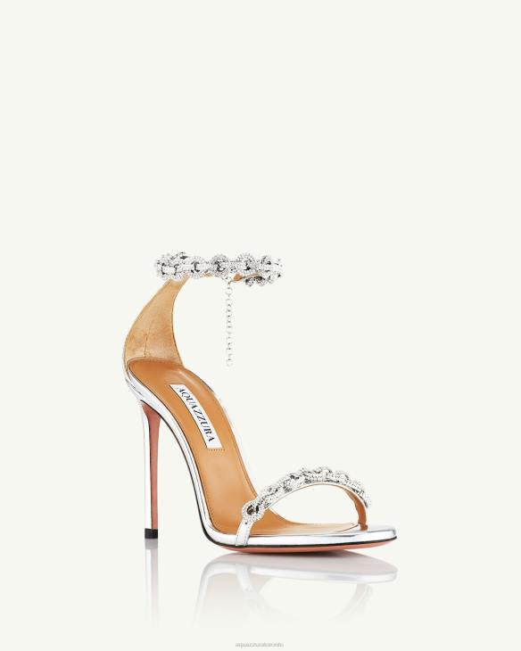 Aquazzura Love Link Sandal 105 SILVER 8TLF117