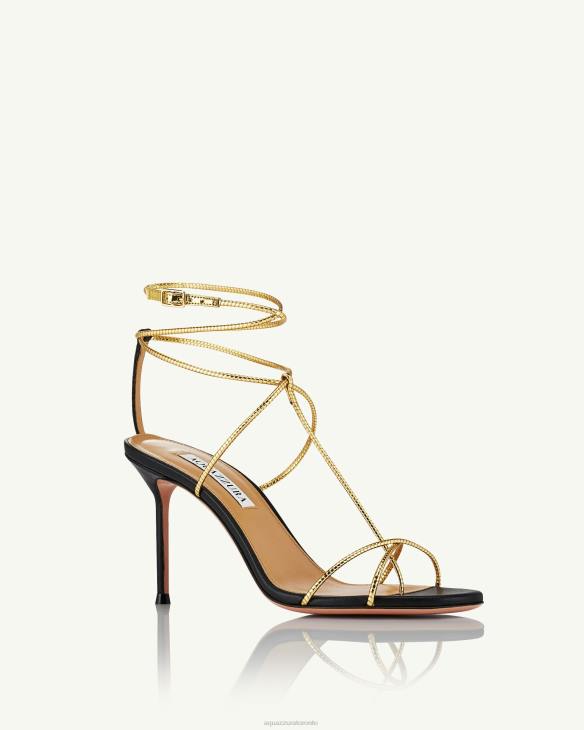 Aquazzura Roman Romance Sandal 85 BLACK 8TLF6