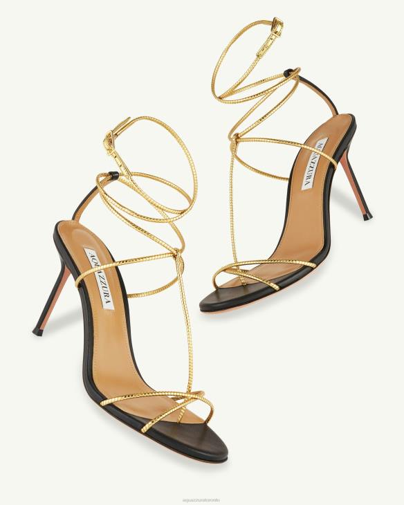 Aquazzura Roman Romance Sandal 85 BLACK 8TLF6