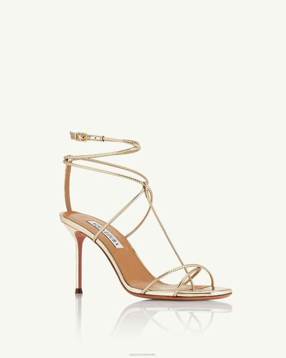 Aquazzura Roman Romance Sandal 85 GOLD 8TLF107