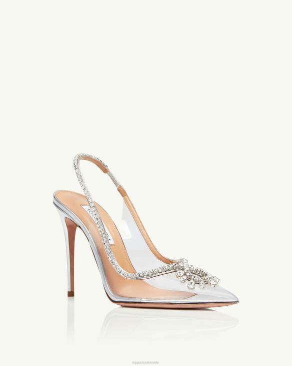 Aquazzura Seduction Crystal Pump 105 SILVER 8TLF232