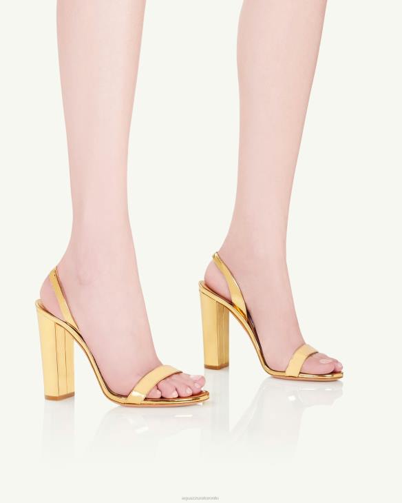 Aquazzura So Nude Block Sandal 105 GOLD 8TLF69
