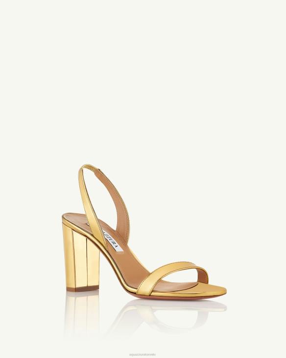 Aquazzura So Nude Block Sandal 85 GOLD 8TLF136