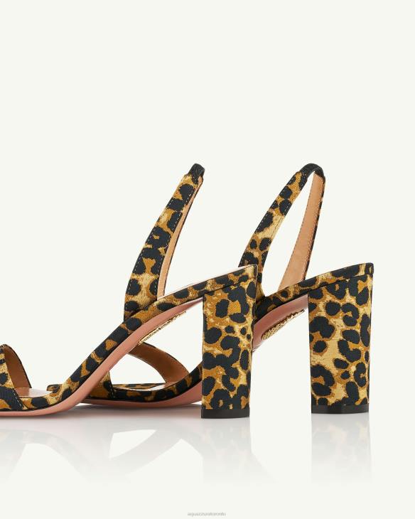 Aquazzura So Nude Block Sandal 85 LEOPARD 8TLF3