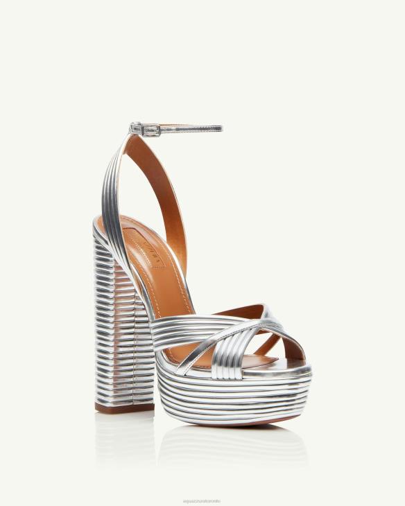 Aquazzura Sundance Plateau 140 SILVER 8TLF308