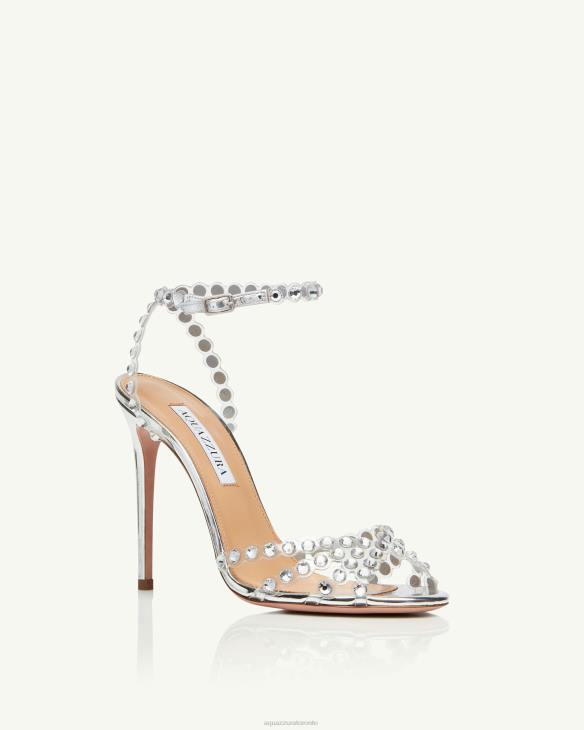 Aquazzura Tequila Plexi Sandal 105 SILVER 8TLF80