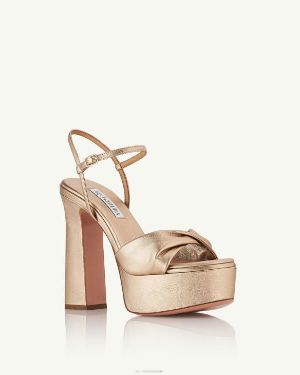 Aquazzura Twist Sandal Plateau 120 GOLD 8TLF280