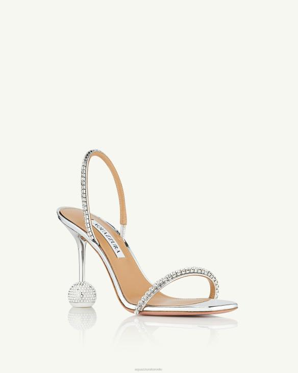 Aquazzura Yes Darling Sandal 95 SILVER 8TLF49